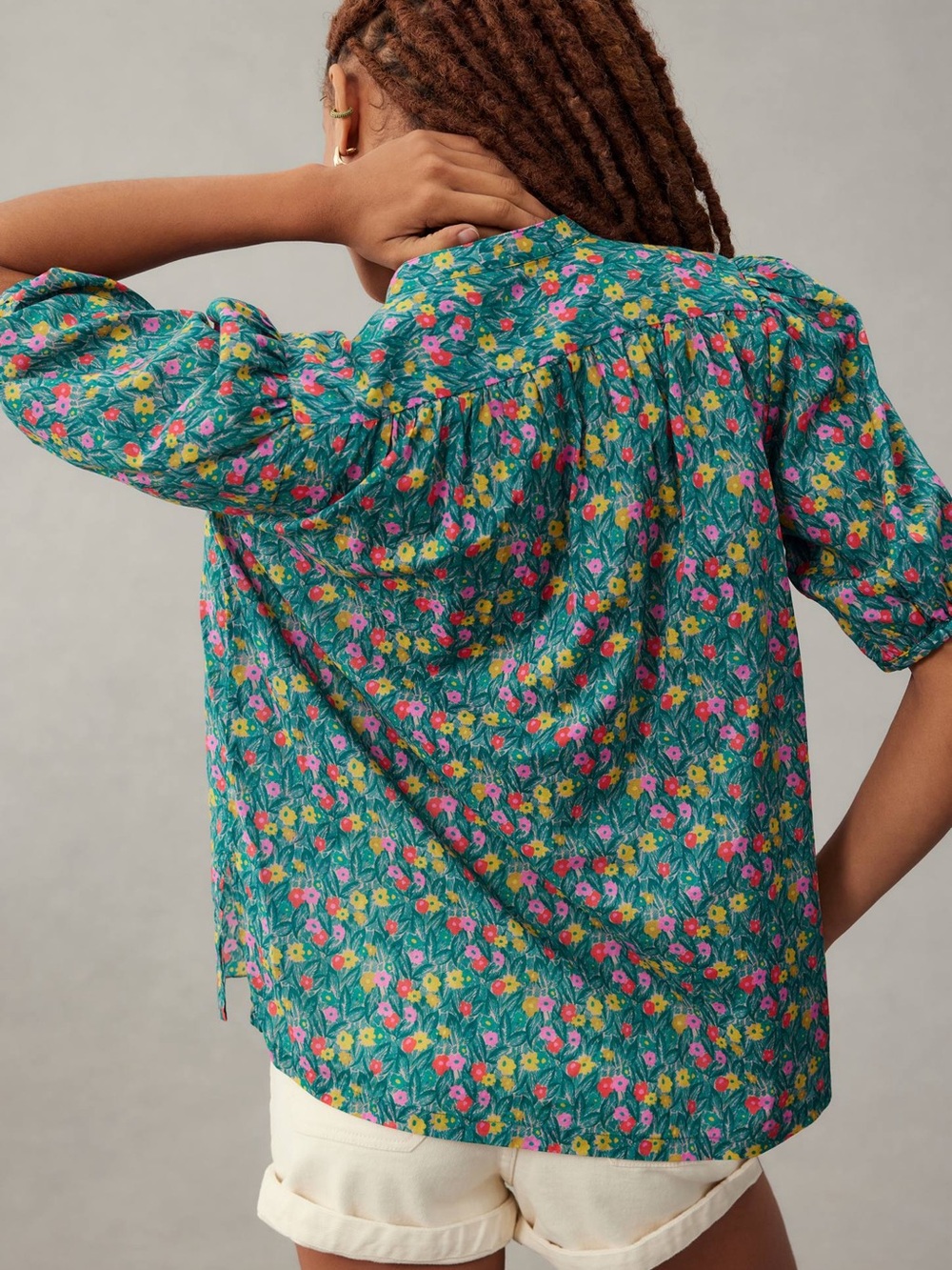 NWT Trovata Birds of Paradis Aline Blouse Floral Cotton Medium - Picture 2 of 5